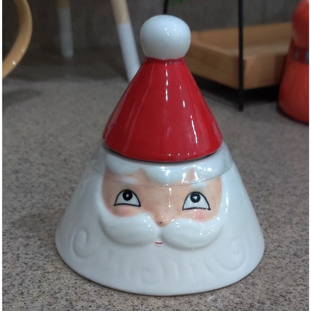 Johanna Parker Santa Claus Small‎ Jar Canister Creamer Christmas Holiday